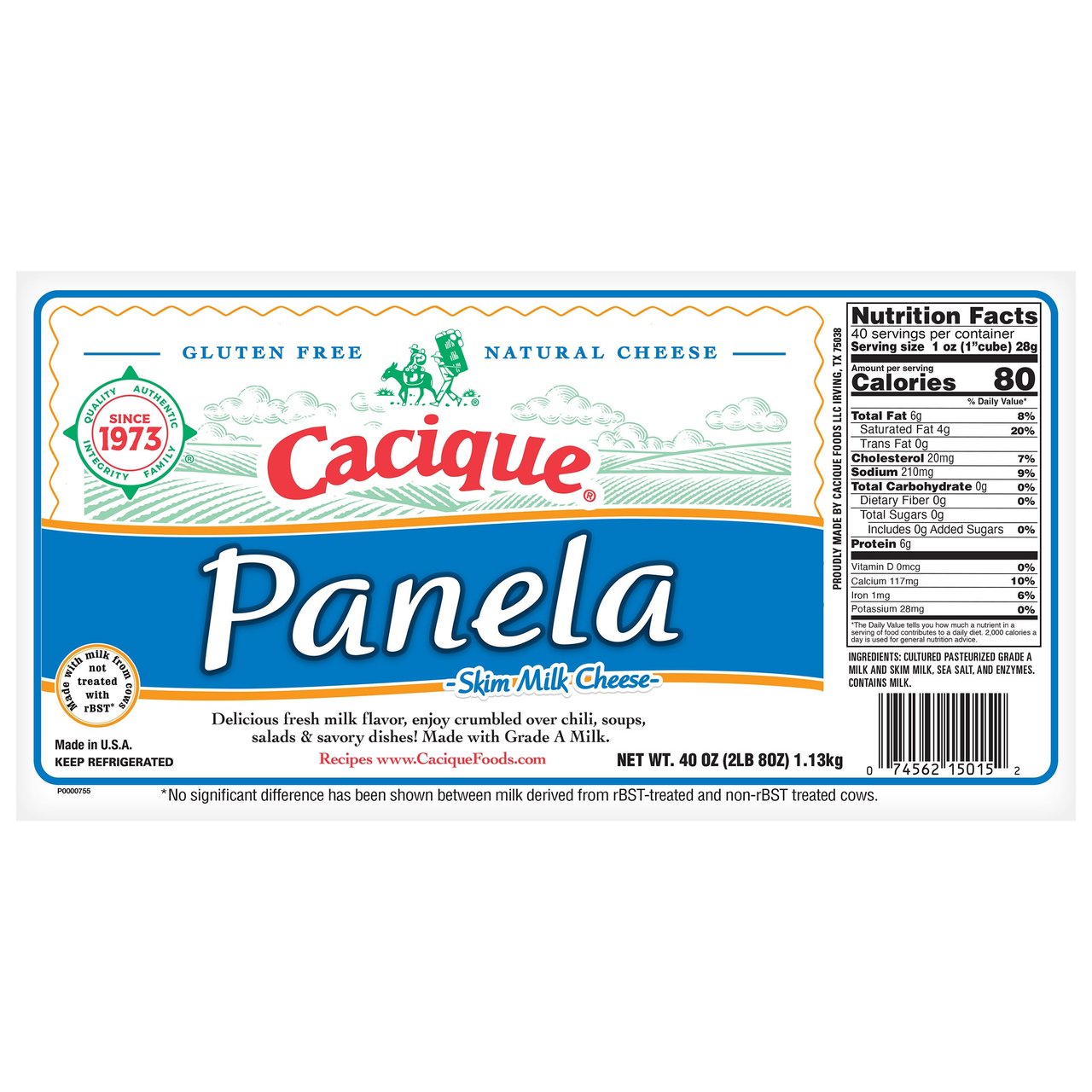 Cacique Queso Panela, 2/20 oz - Image 1
