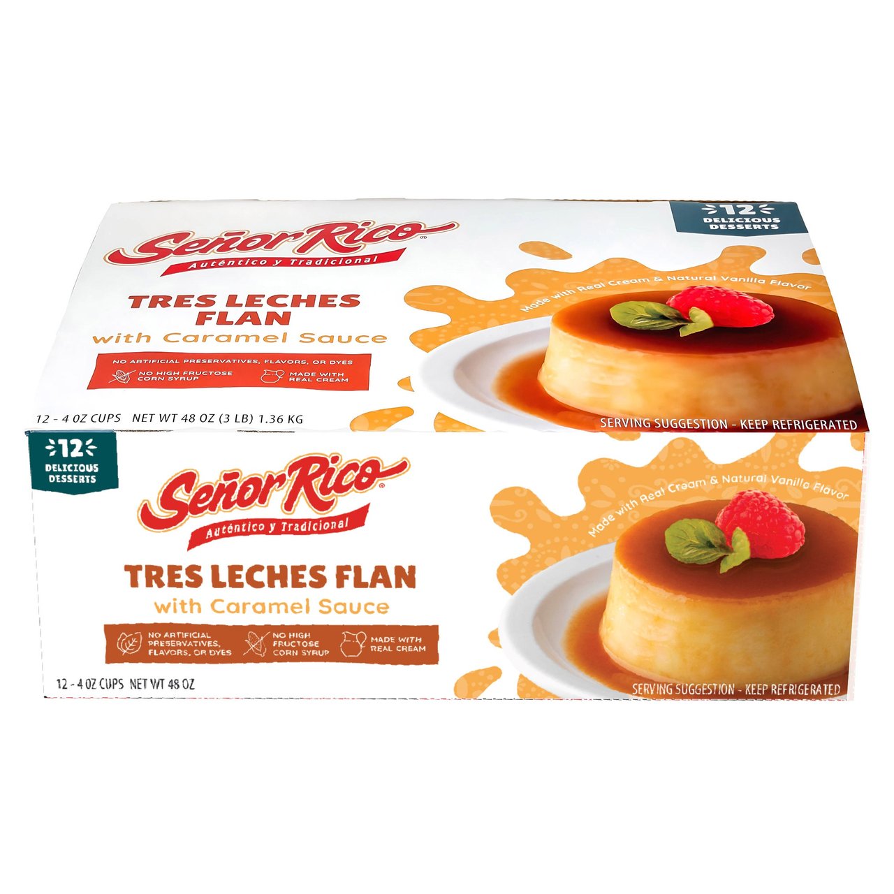 Senor Rico Tres Leches Flan 12/4 oz - Image 1