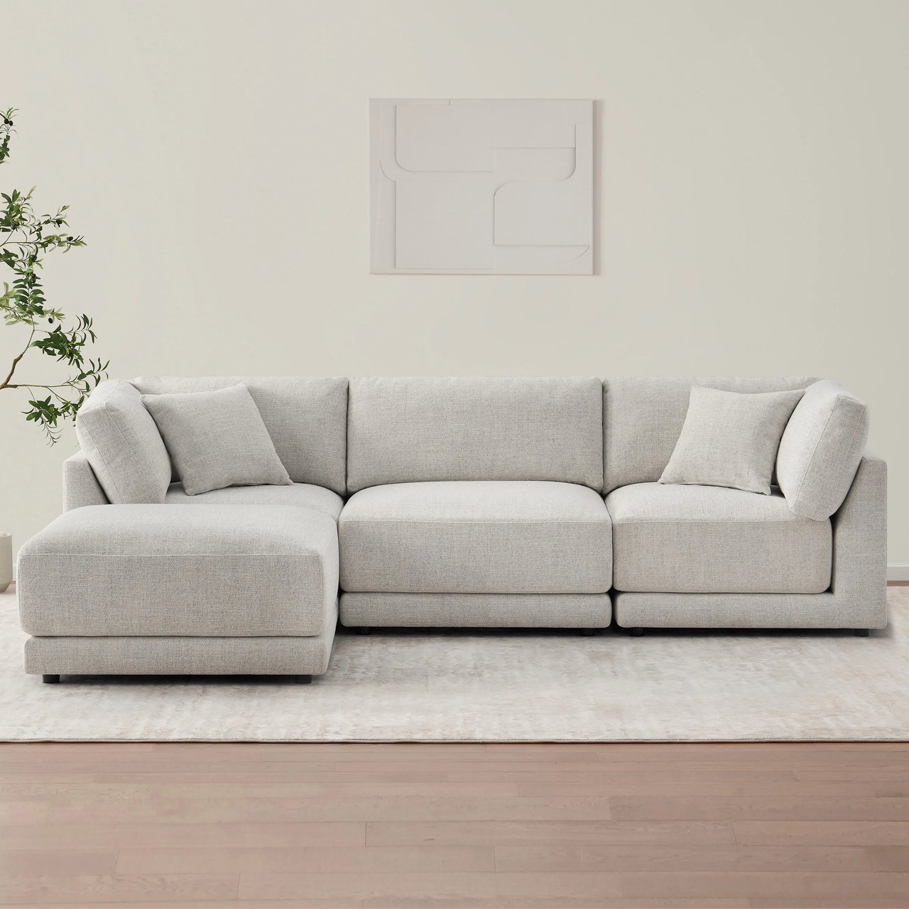 Aiden & Ivy Dayna 4-Piece Modular Fabric Sectional - Image 1