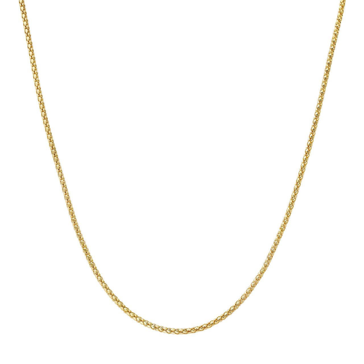 14kt Yellow Gold Popcorn Chain 18" Made in Italy - Image 1