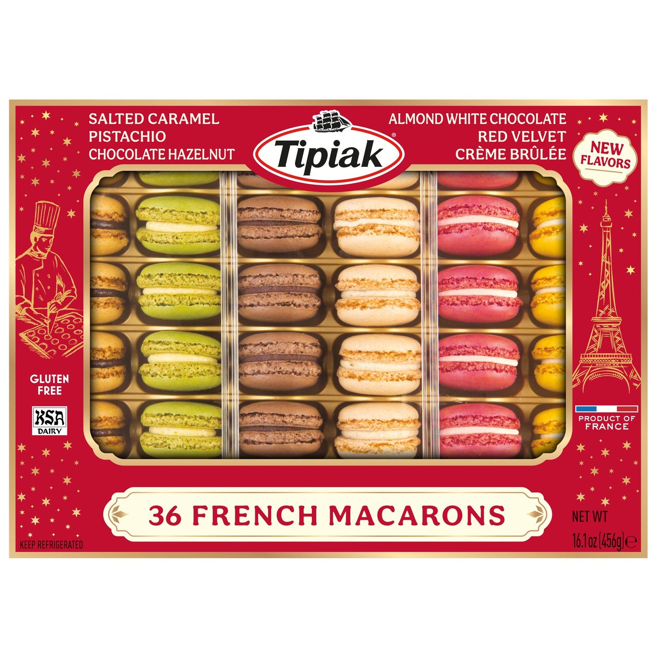 Tipiak French Macarons 36 Count 16.7 oz (1.04 lbs) - Image 1
