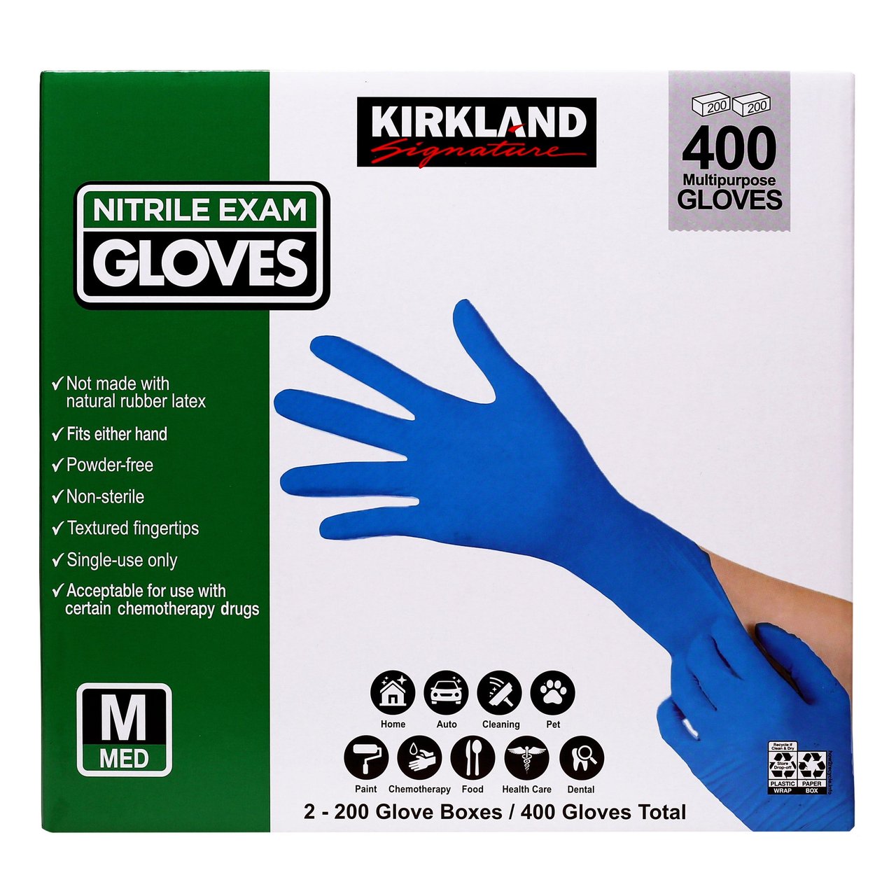 Kirkland Signature Nitrile Glove Medium 2/200 CT - Image 1