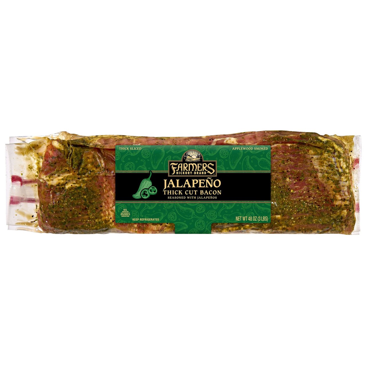 Farmers Hickory Brand Jalapeño Bacon 2/1.5 LB - Image 1