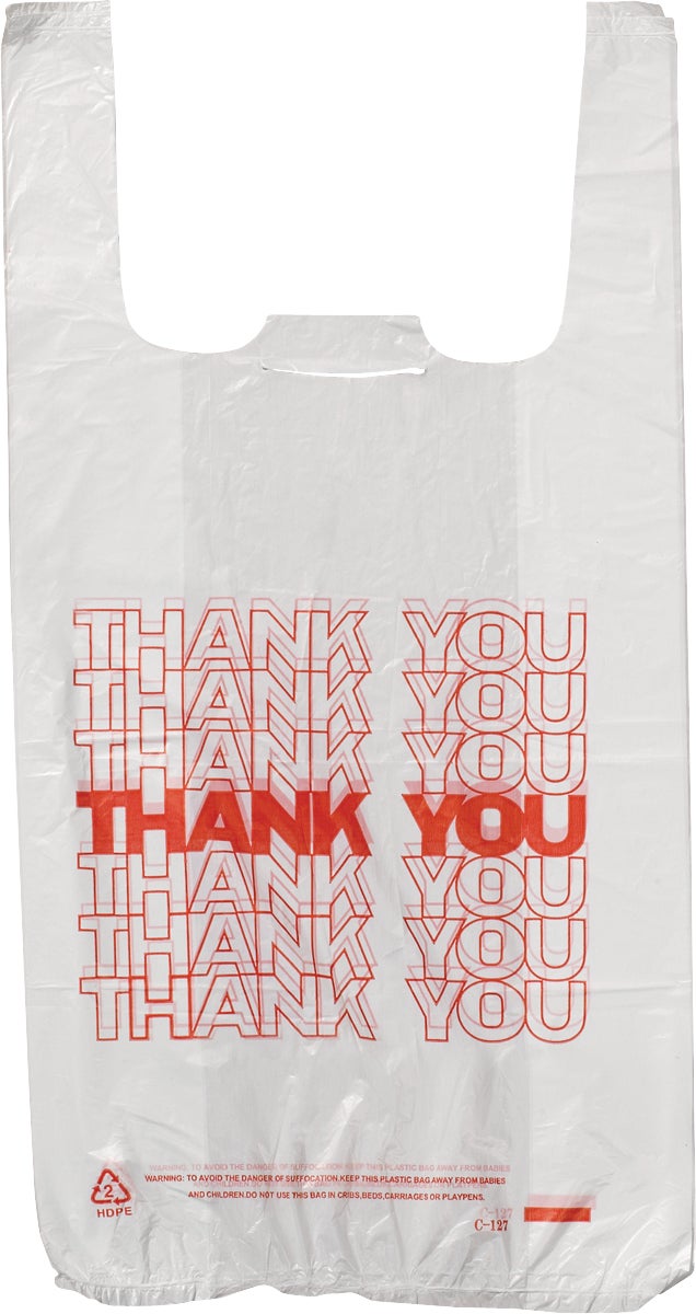 Duro Thank You Bag White Plastic 1600 CT