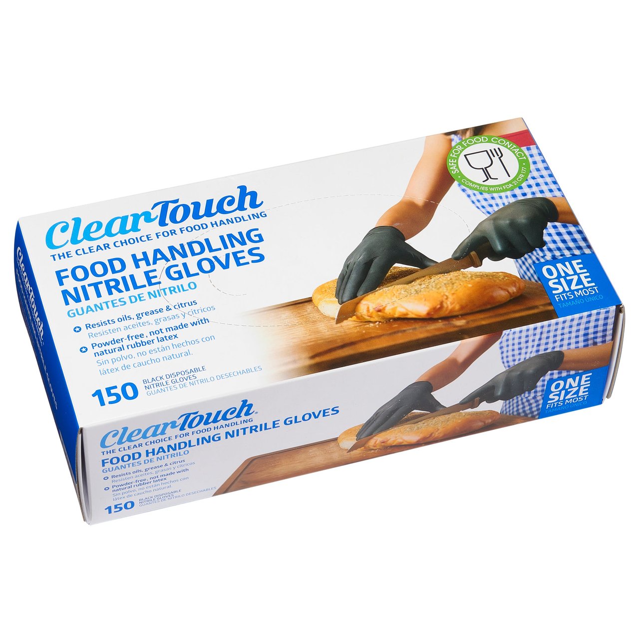 Clear-Touch Food Handling Nitrile Gloves 150 CT Black - Image 1