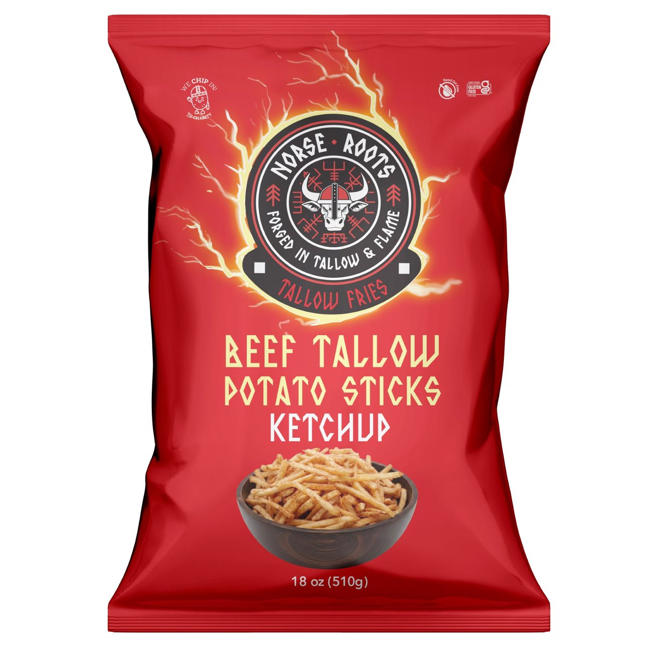 NORSE ROOTS POTATO STK BEEF TALLOW KETCHUP 18 OZ BAG - Image 1