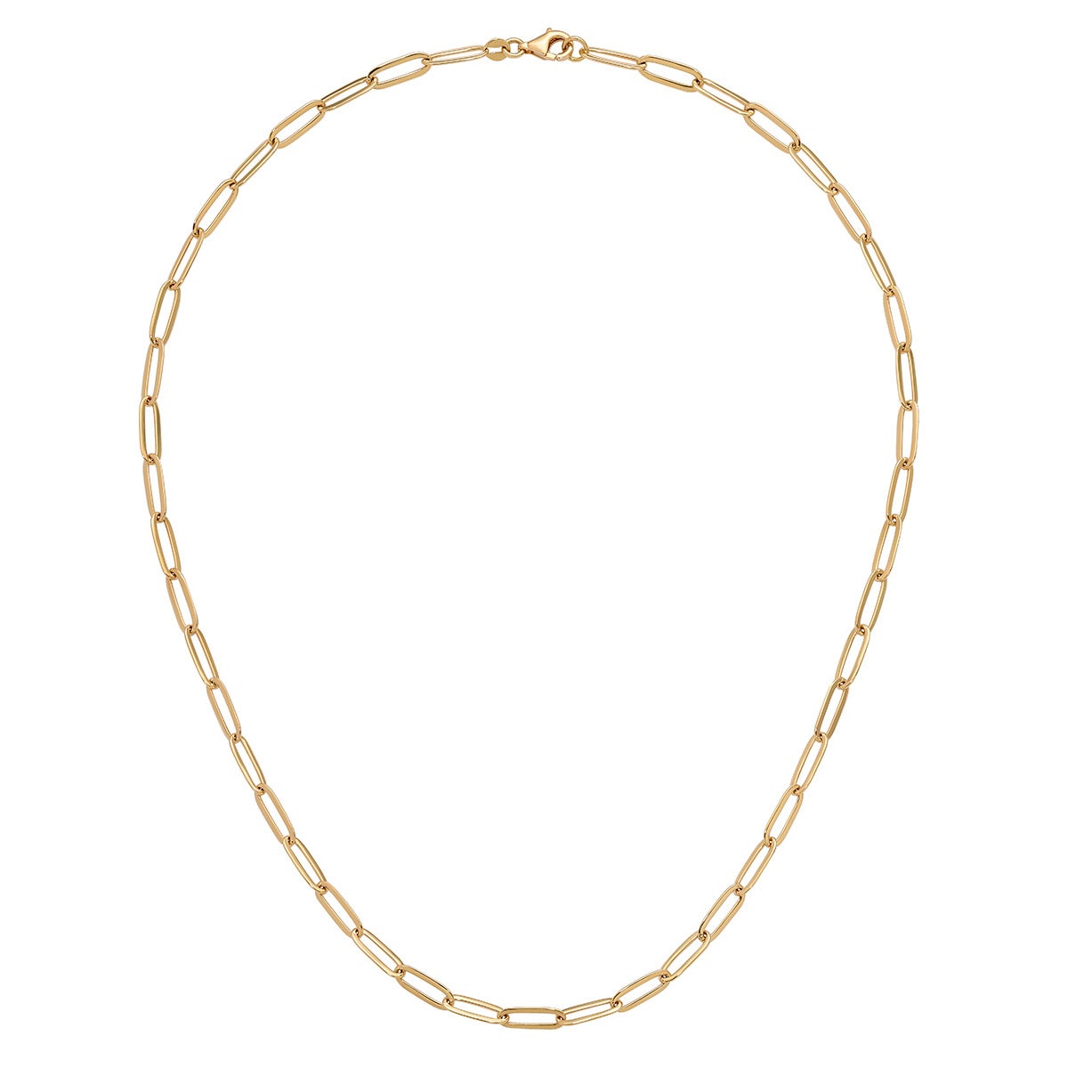 14kt Yellow Gold 18" Paperclip Necklace Made in Italy - Image 1