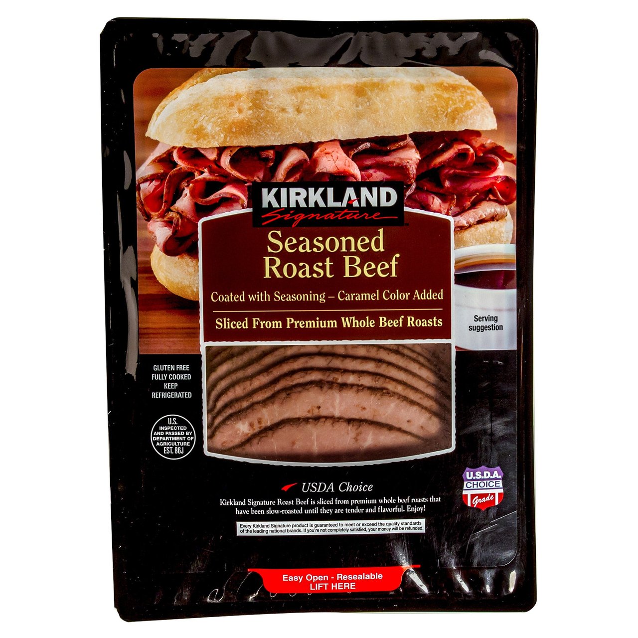 Kirkland Signature Seasoned Roast Beef, Sliced - Image 1