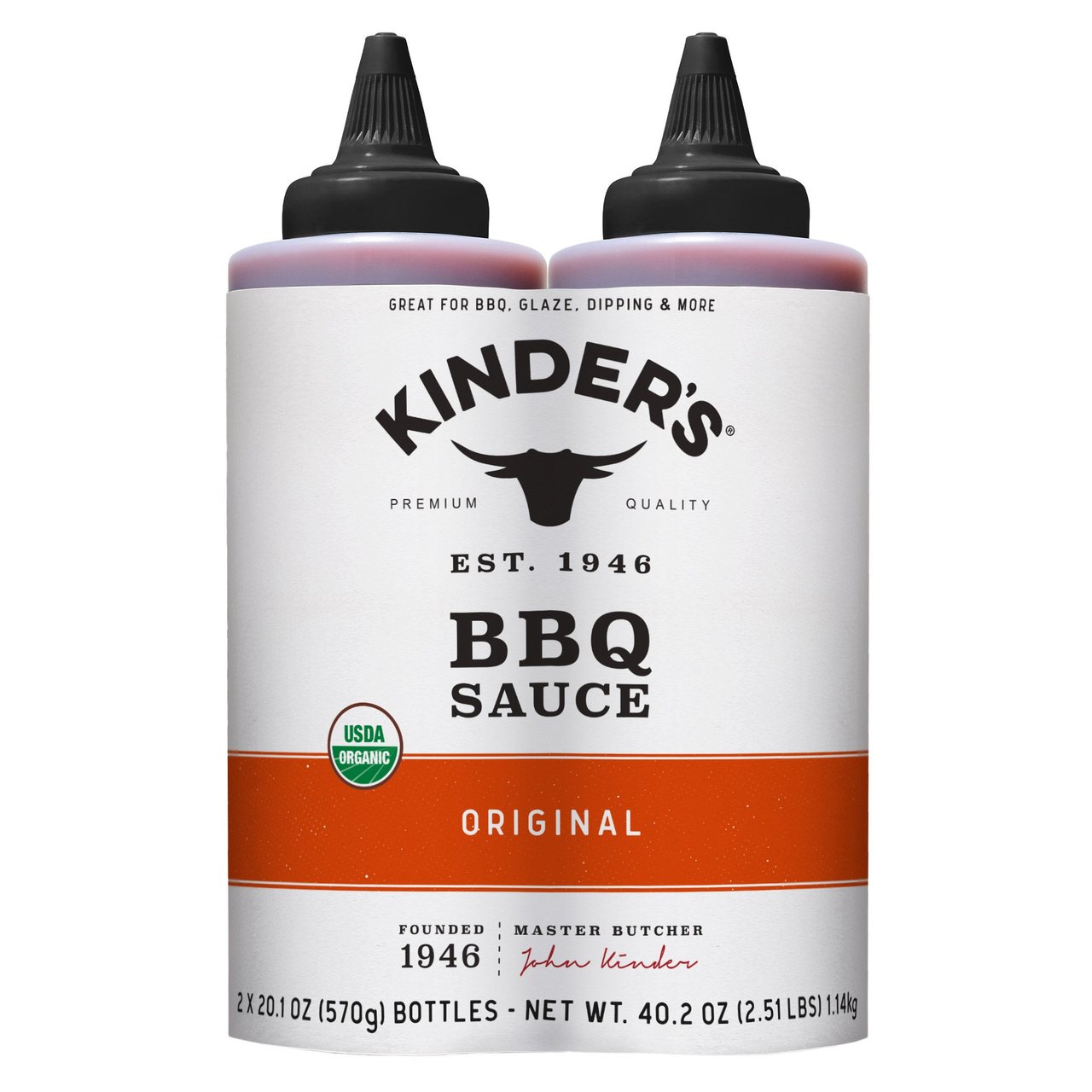 Kinder's Organic Original BBQ Sauce 2/20.1 oz - Image 1