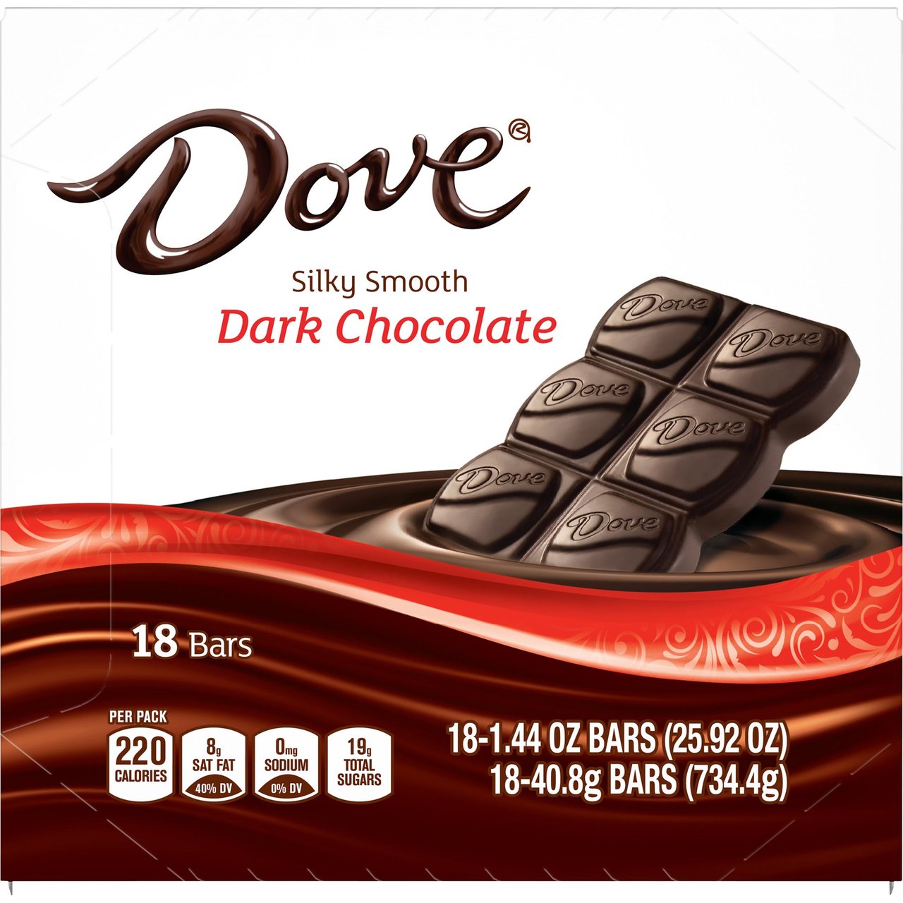 Dove Dark Chocolate Bars, 18 ct / 1.44 oz - Image 1