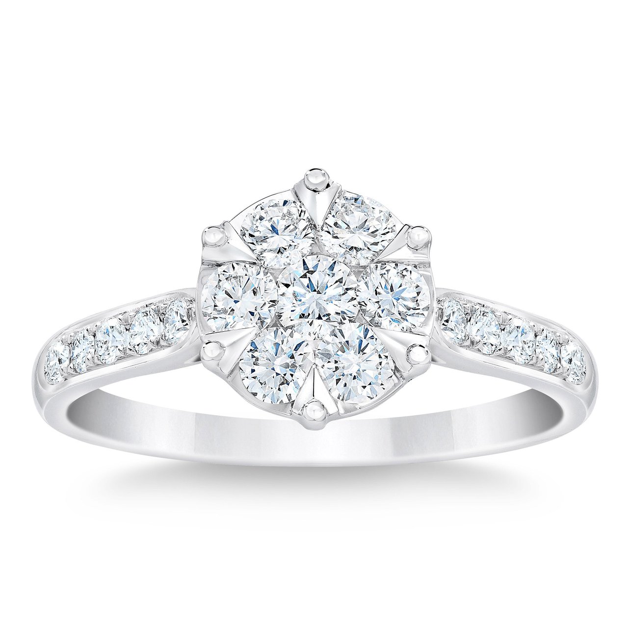 14kt White Gold VS2 G 0.75ctw Round Diamond Ring - Image 1