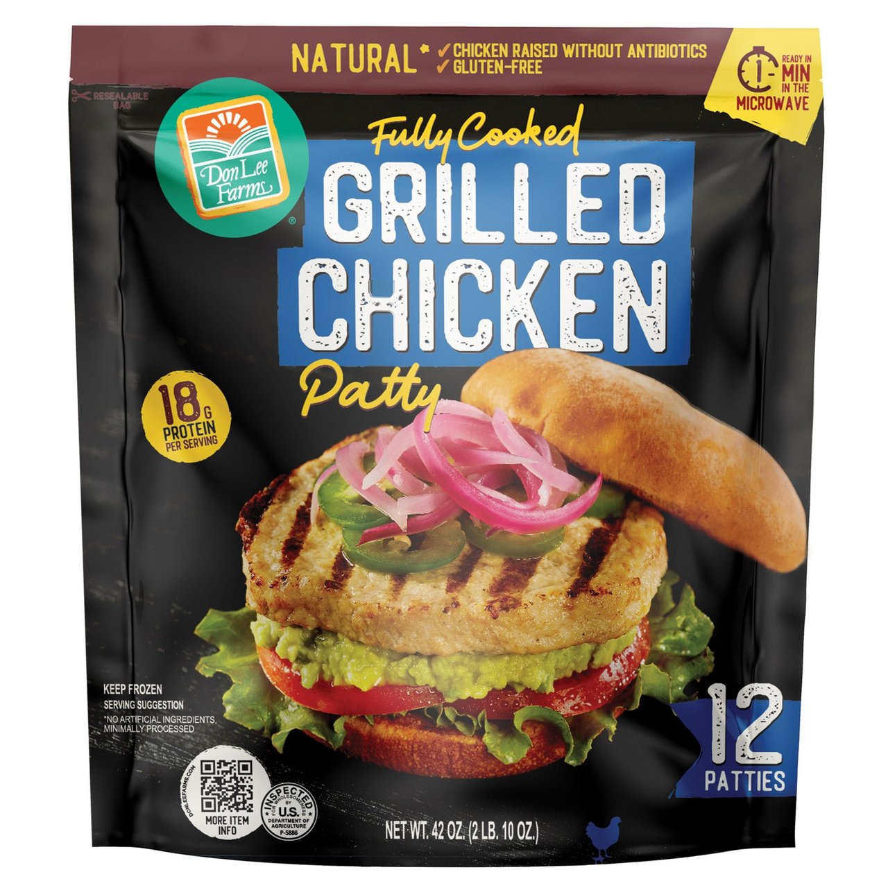 Don Lee Farms Chicken Patties 2.625 Pound Box - Image 1