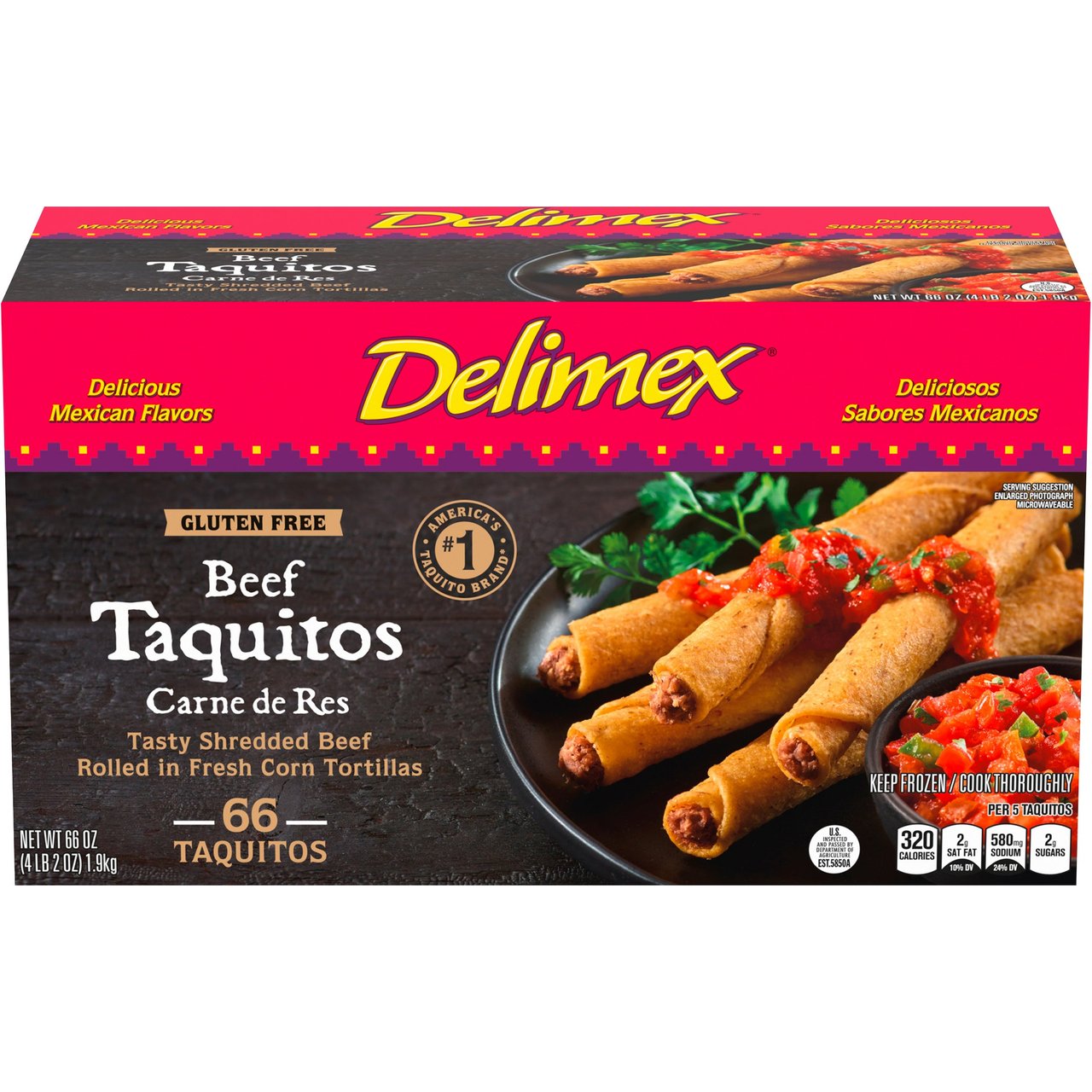 Delimex Beef Taquitos, 66 Count