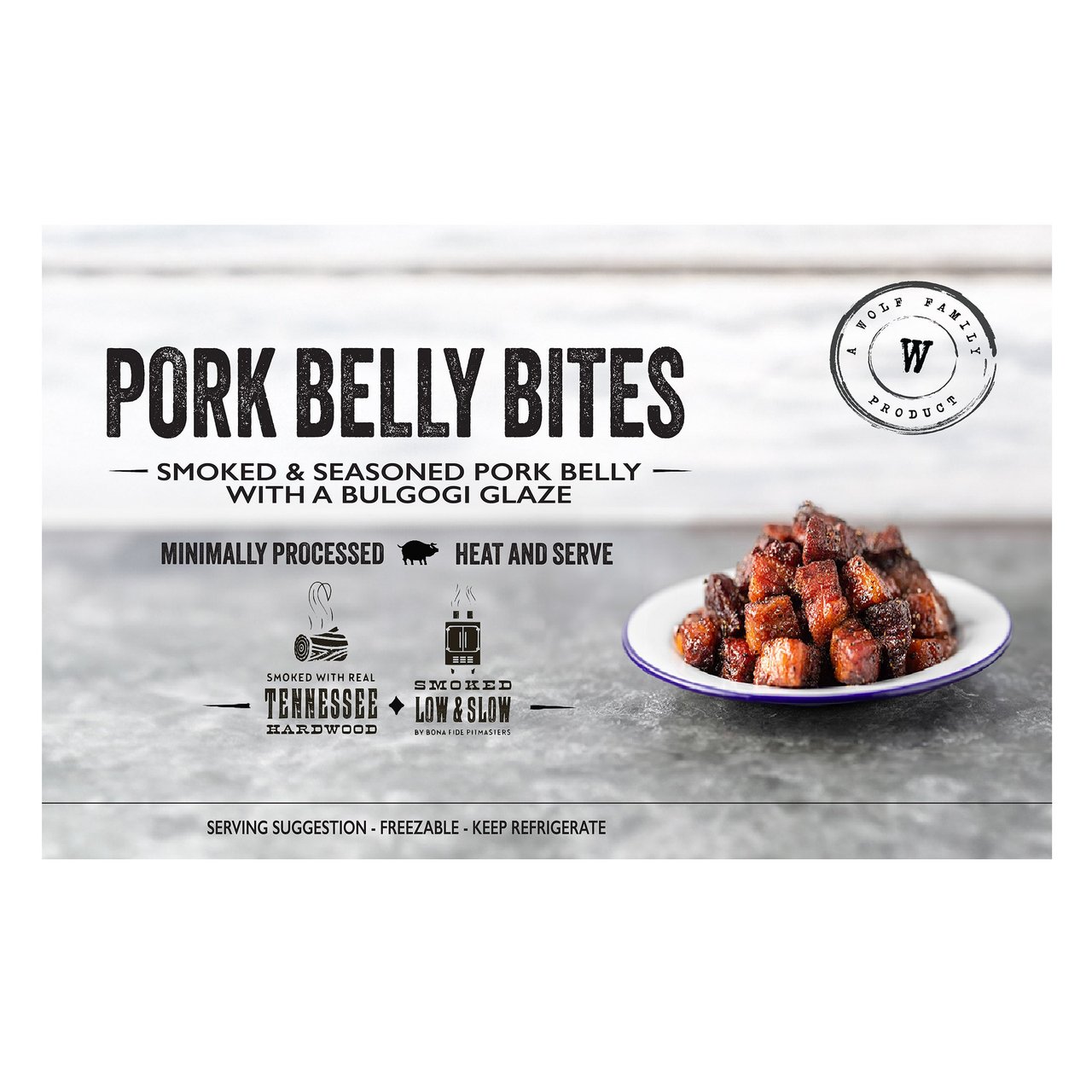 Wolf Family Smokehouse Pork Belly Bites, Price Per Pound - Image 1