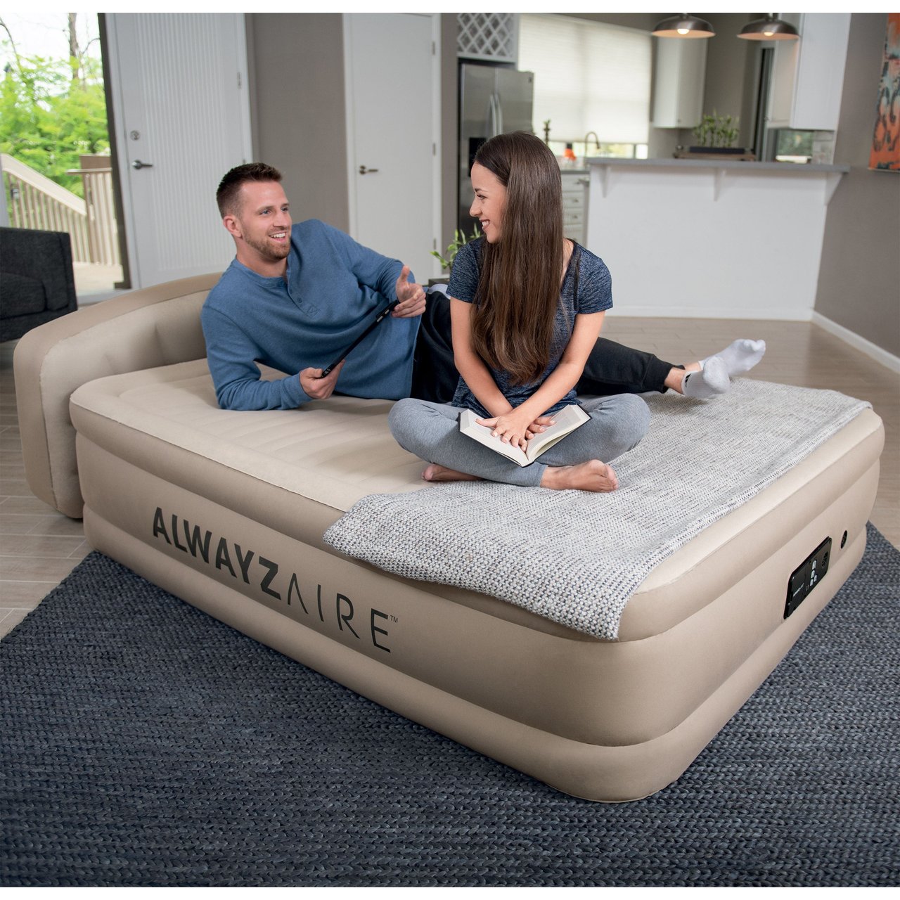 Spring Air Queen Fortech Airbed with Headboard - Image 1