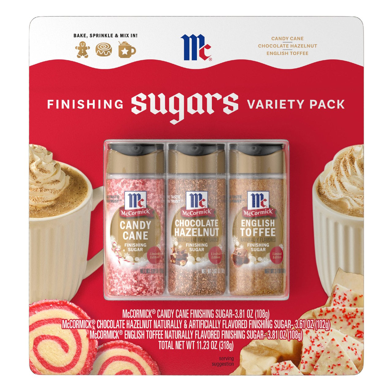 McCormick Holiday Finishing Sugar 3-Pack, 3 x 3.81 oz - Image 1