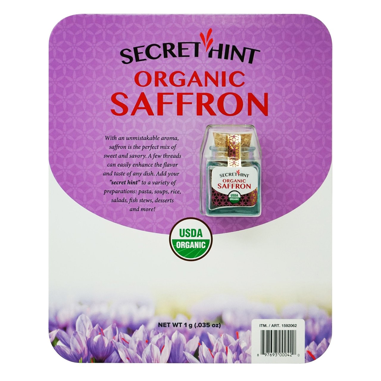 Secret Hint Greek Organic Saffron, 1 Gram
