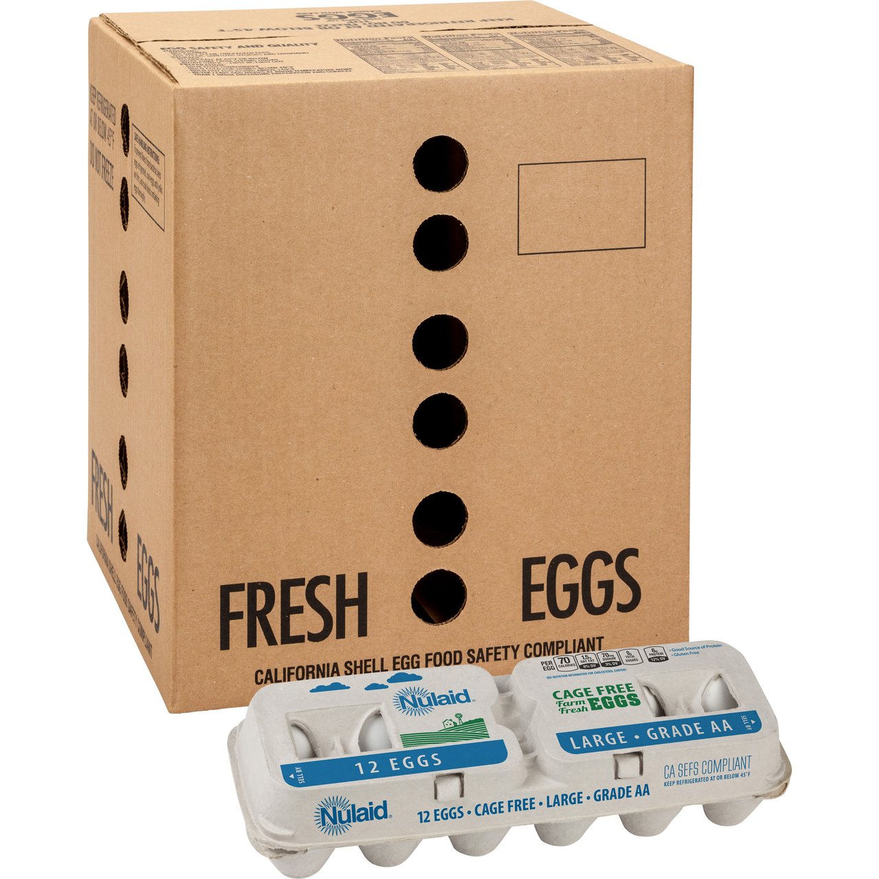 USDA Grade AA Cage Free Large Eggs, 15/12 ct Cartons