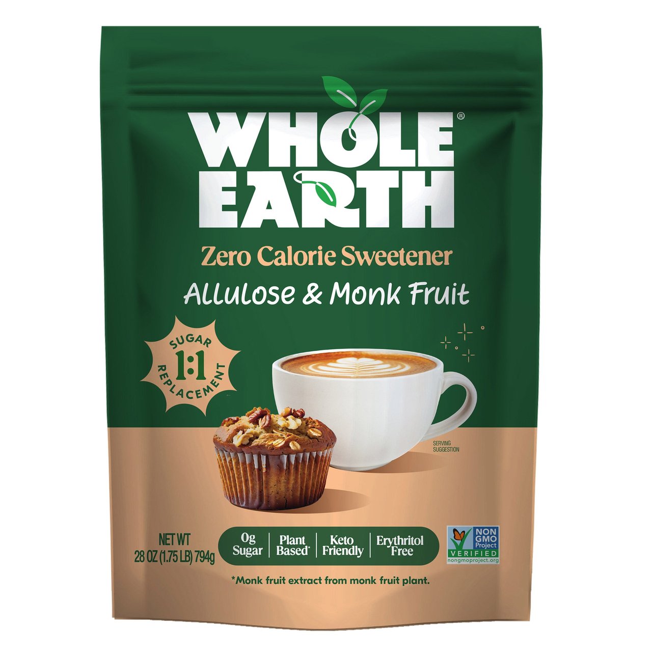 Whole Earth Allulose & Monk Fruit 28 oz - Image 1