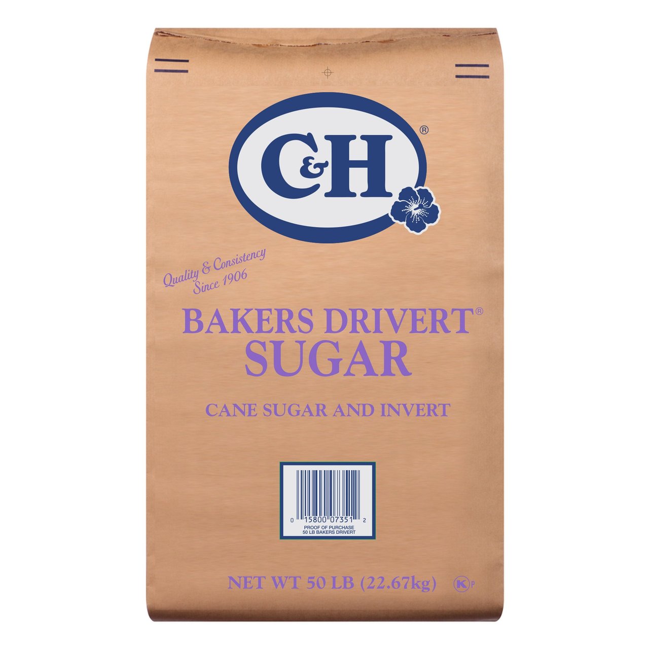 C&H Pure Cane Baker's Drivert Sugar 50 Pounds - Image 1