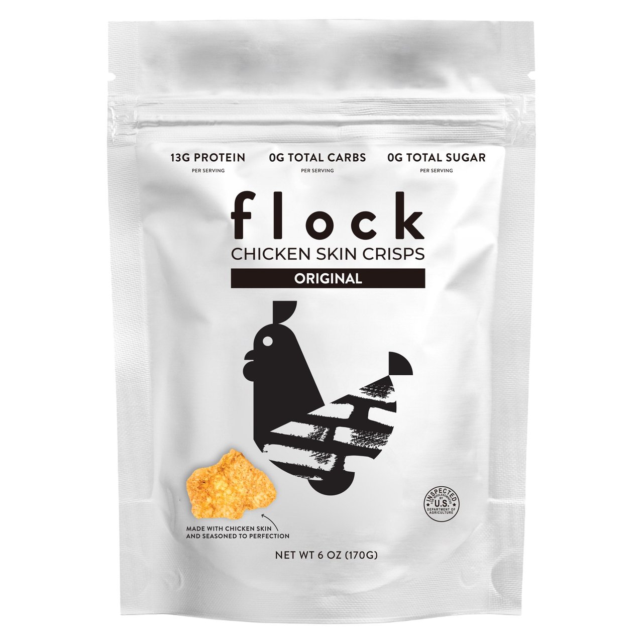 Flock Chicken Skin Crisps Original 6 oz - Image 1
