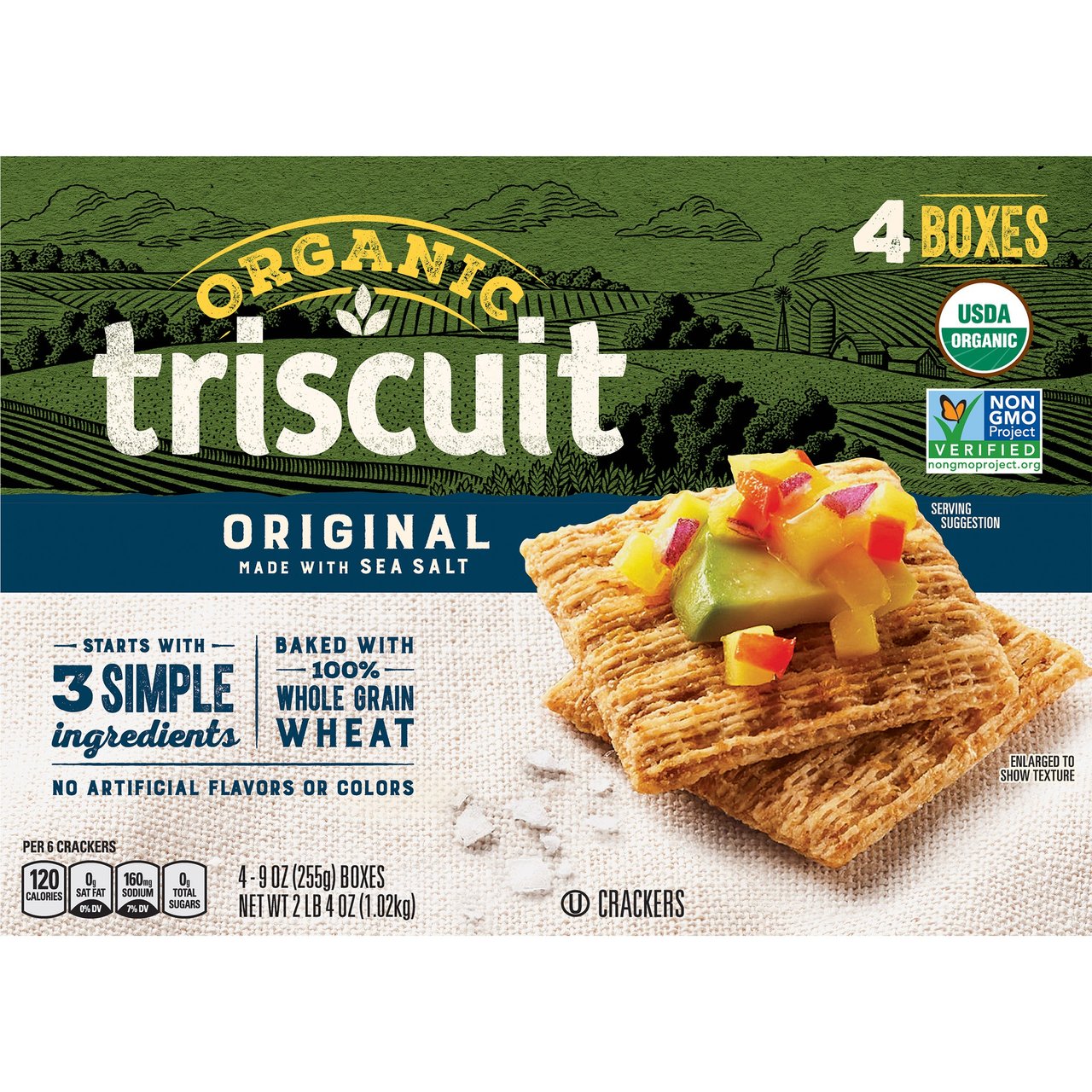 Nabisco Organic Triscuit Crackers, Original, 36 oz (4 boxes of 9 oz) - Image 1