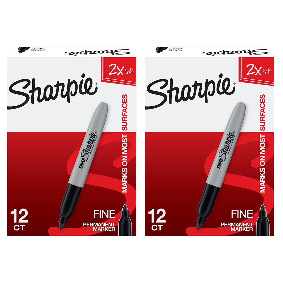 Sharpie Super Permanent Marker, Black, Bold Point, 12 Pack (SAN33001) - Image 1