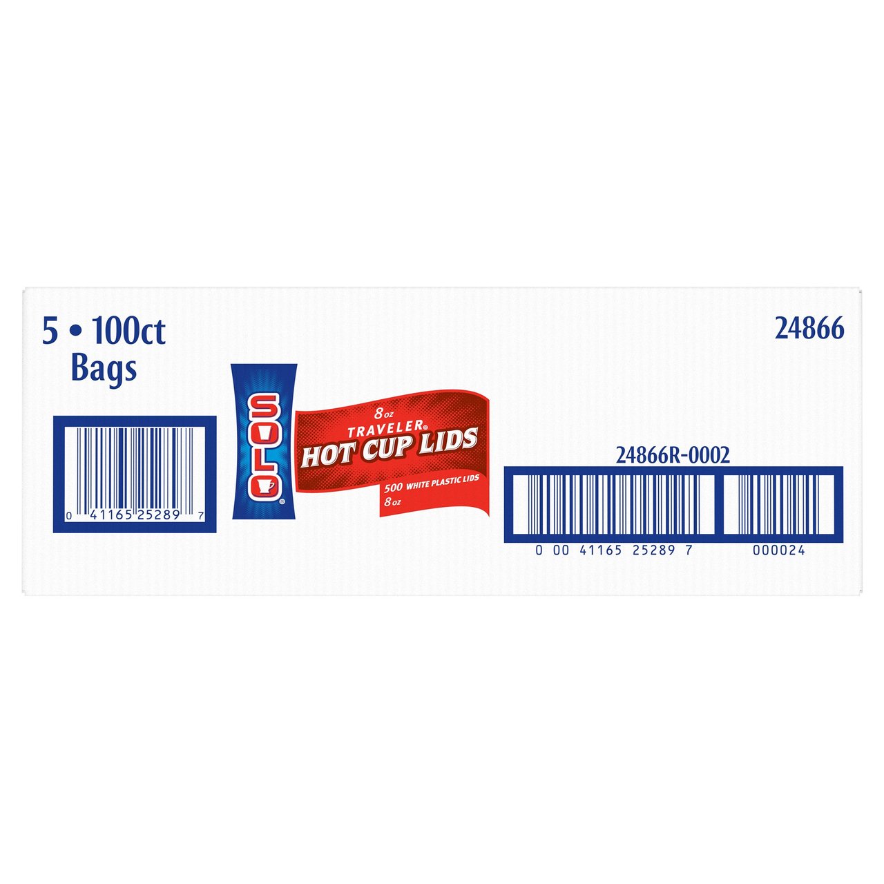 Solo Traveler Hot Cup Lids, 8 oz, 500 CT