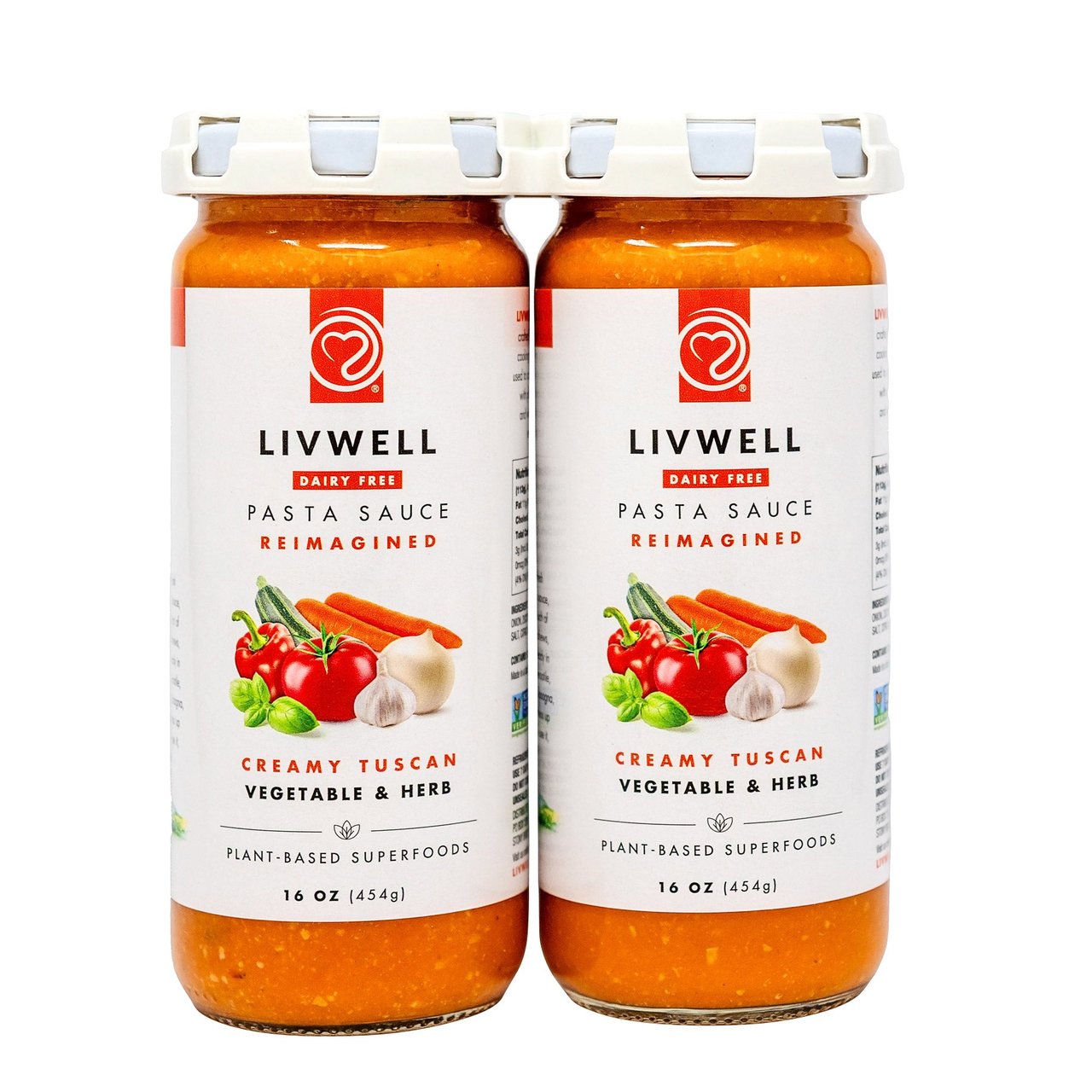 LIVWELL Creamy Tuscan Pasta Sauce 2/16 Ounce Jars - Image 1