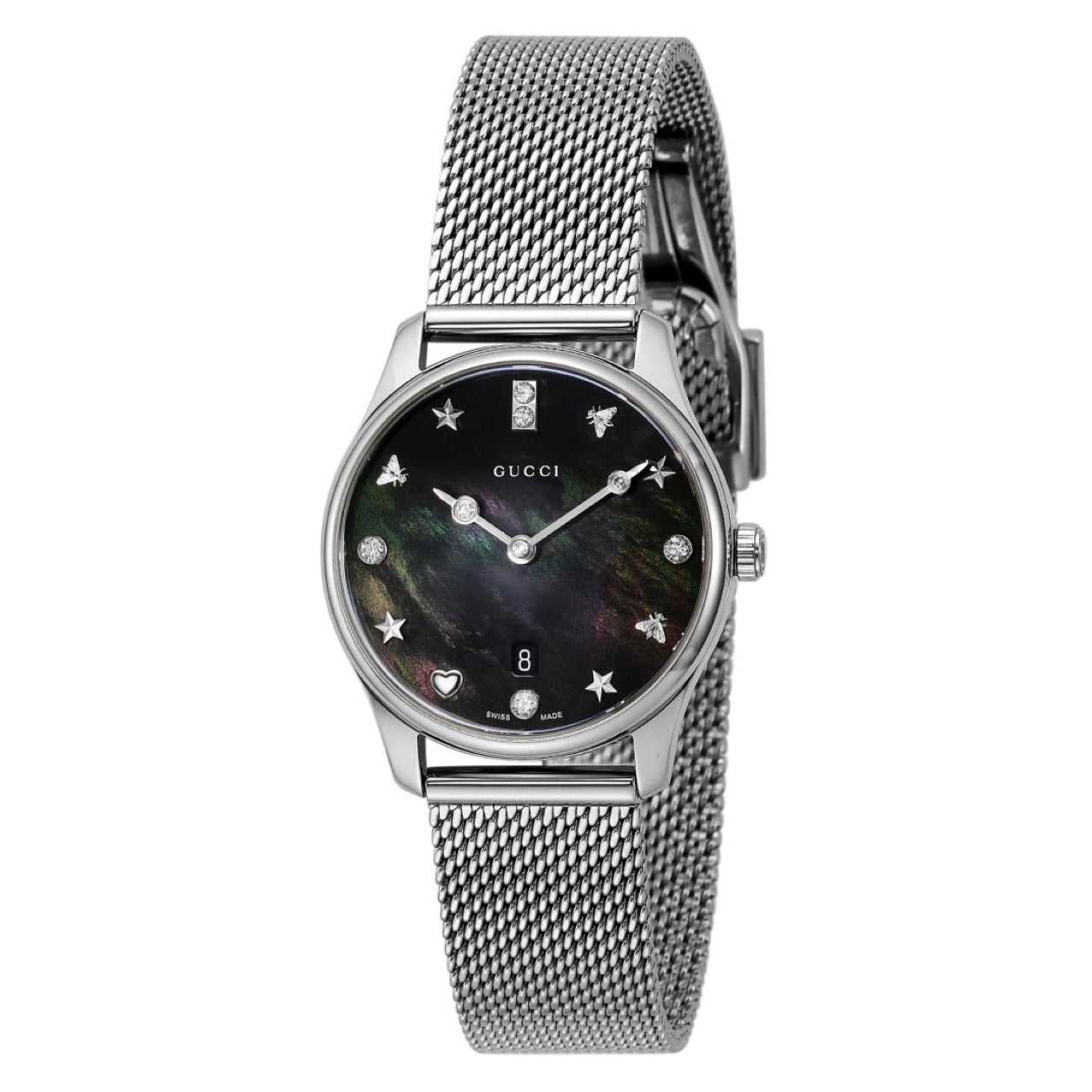 Gucci G-Timeless Stainless Steel Black MOP Dial Ladies Watch - Image 1