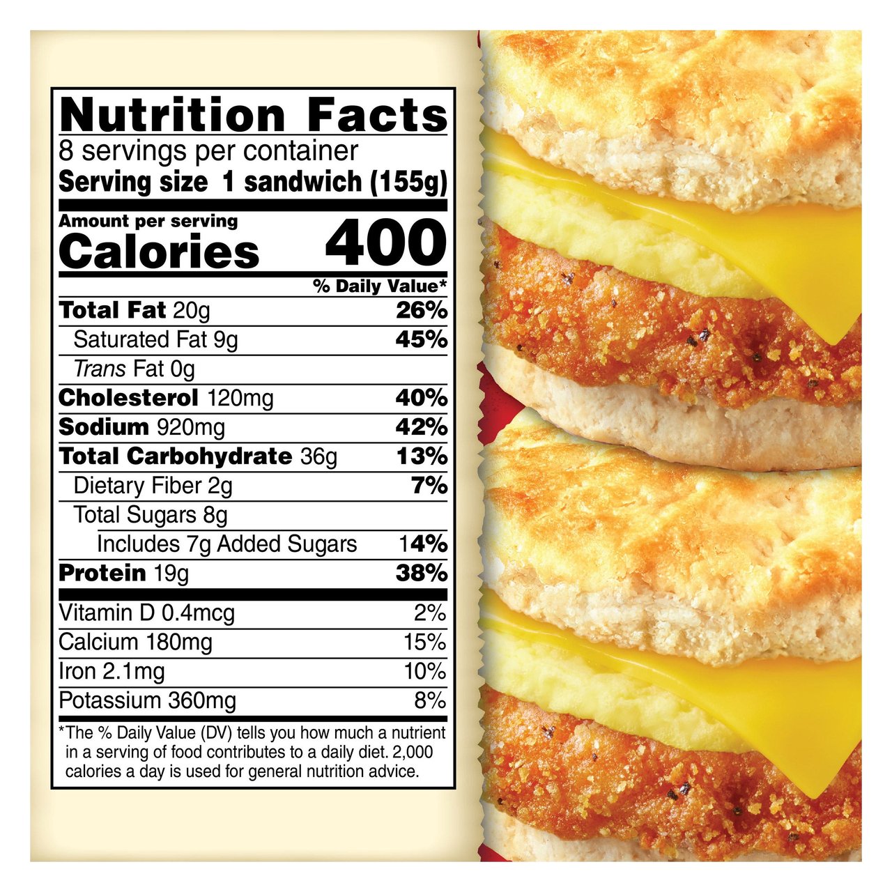 Jimmy Dean Spicy Chicken, Egg & Cheese Biscuit Sandwich, 8 Count - Image 1