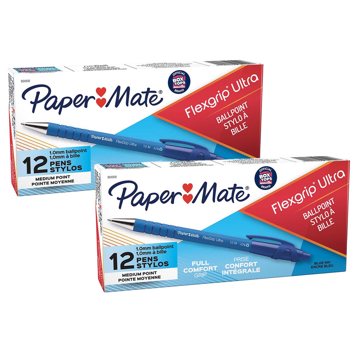 Paper Mate Blue FlexGrip Ultra Retractable Ballpoint Pen, Medium, 24 Pack - Image 1