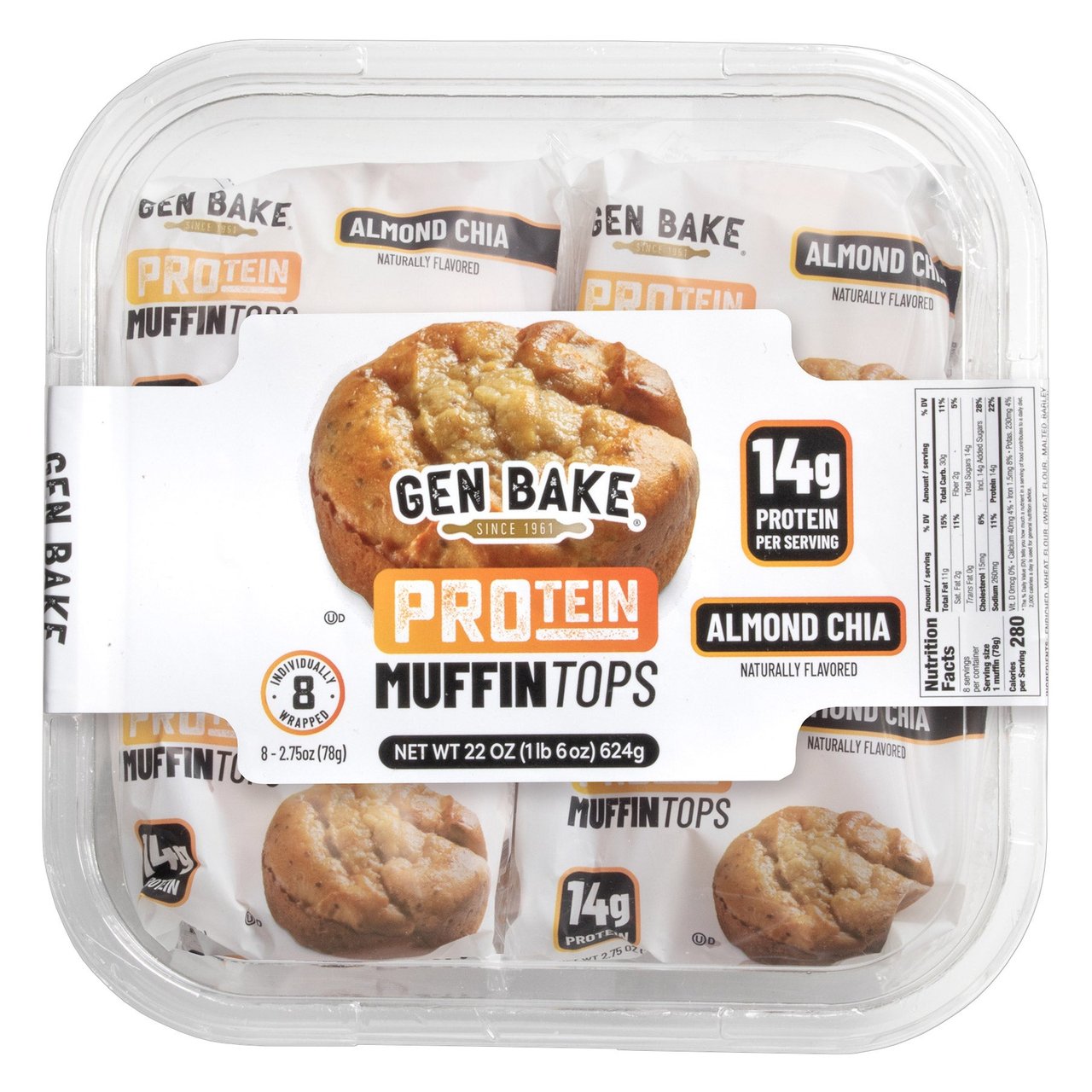 Gen Bake Protein Muffin Tops 8 Count Container - Image 1