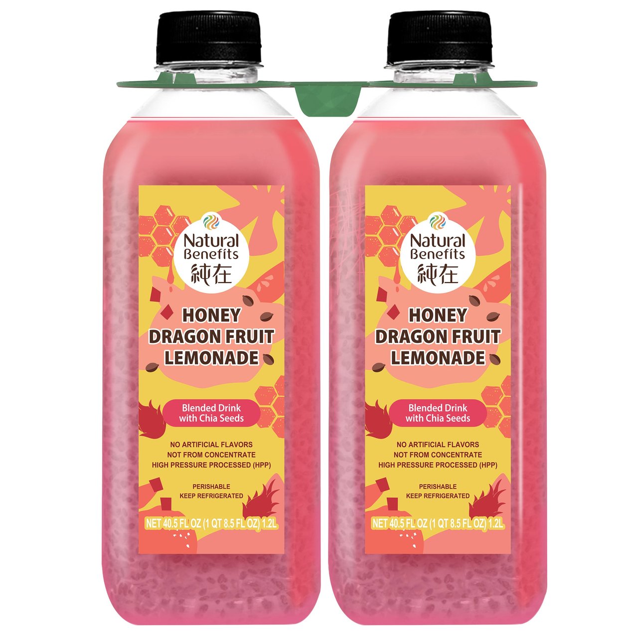 NATURAL BENEFITS HONEY DRAGONFRUIT LEMONADE JUICE 2/40.5 OZ - Image 1