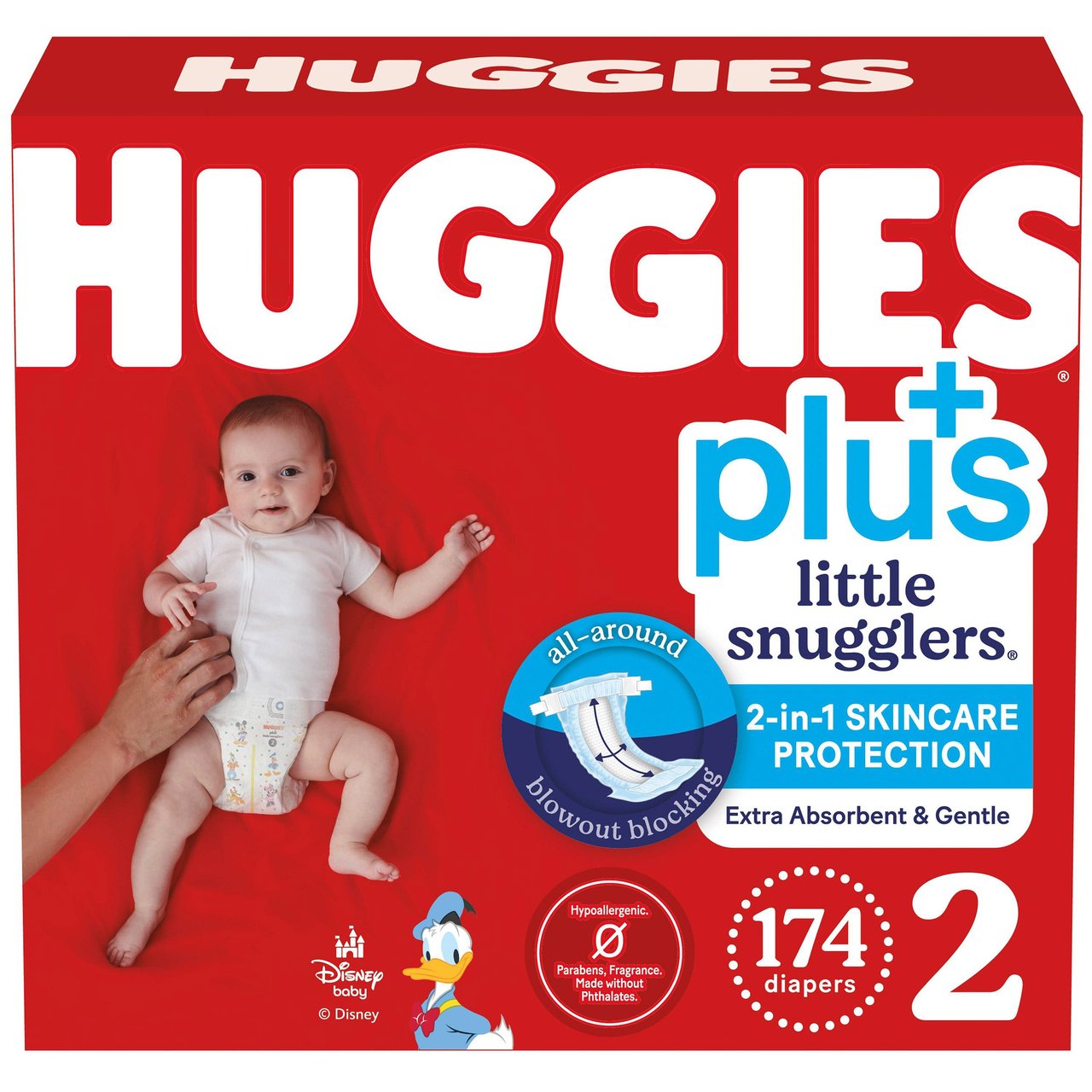 Huggies Plus Diapers Size 2 12-18 lbs 174 ct - Image 1
