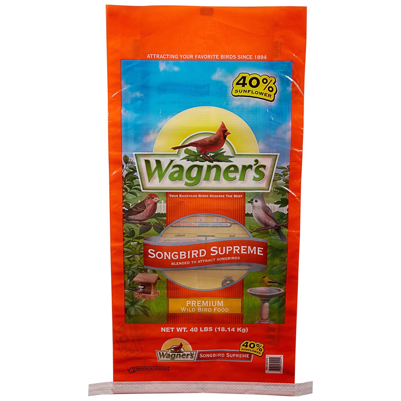 Wagner's Wild Bird Food 40% Sunflower Blend 40 Pounds - Image 1