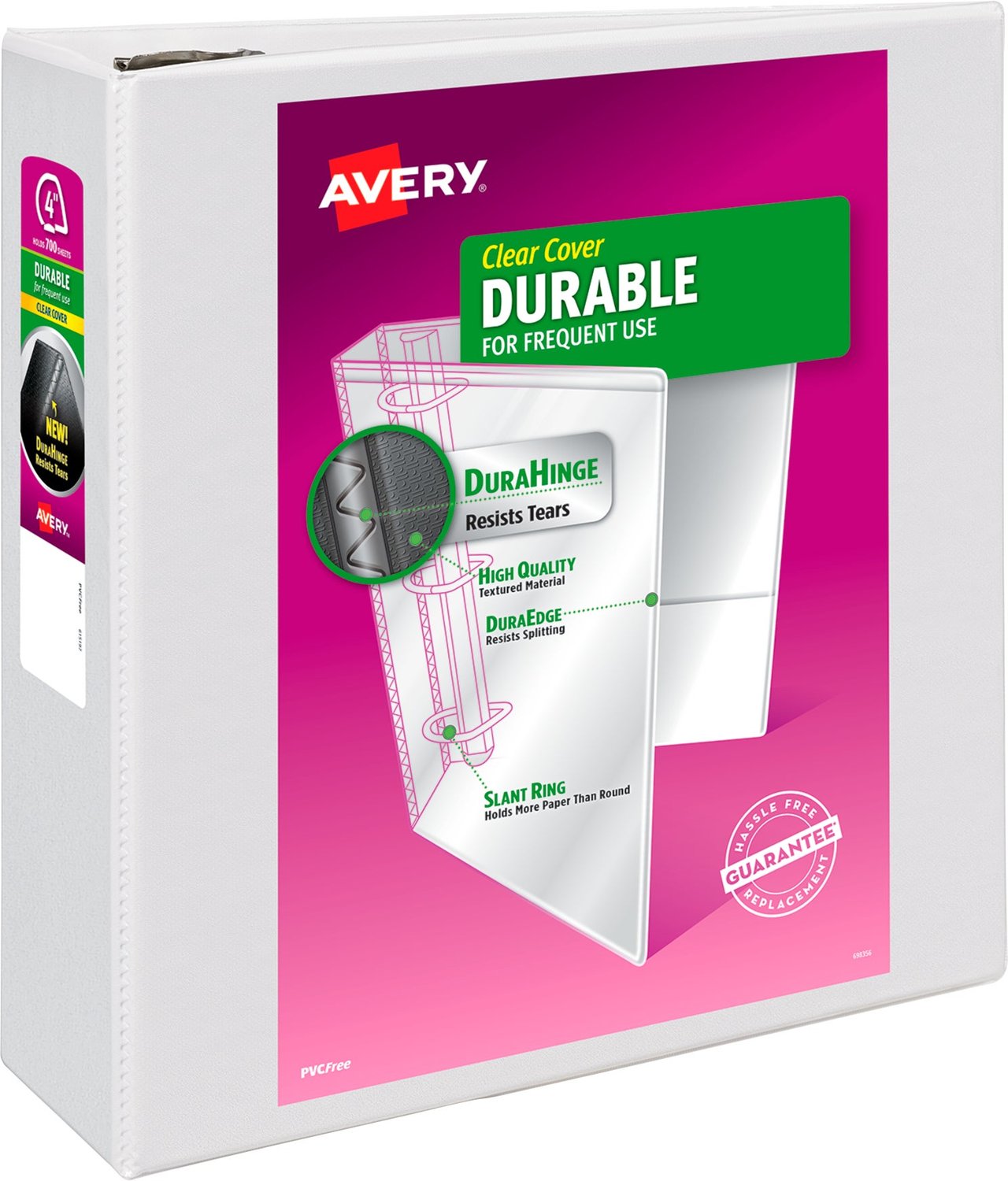 Avery EZD 4" Dura View Binder AVE09800KT, 2-Pack, White - Image 1