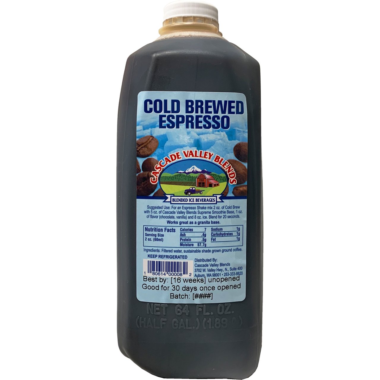 Cascade Valley Blends Cold Brewed Espresso, 64 fl oz