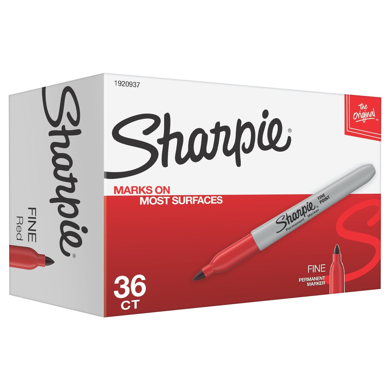 Sharpie Red Fine Tip Permanent Markers, 36 Count - Image 1