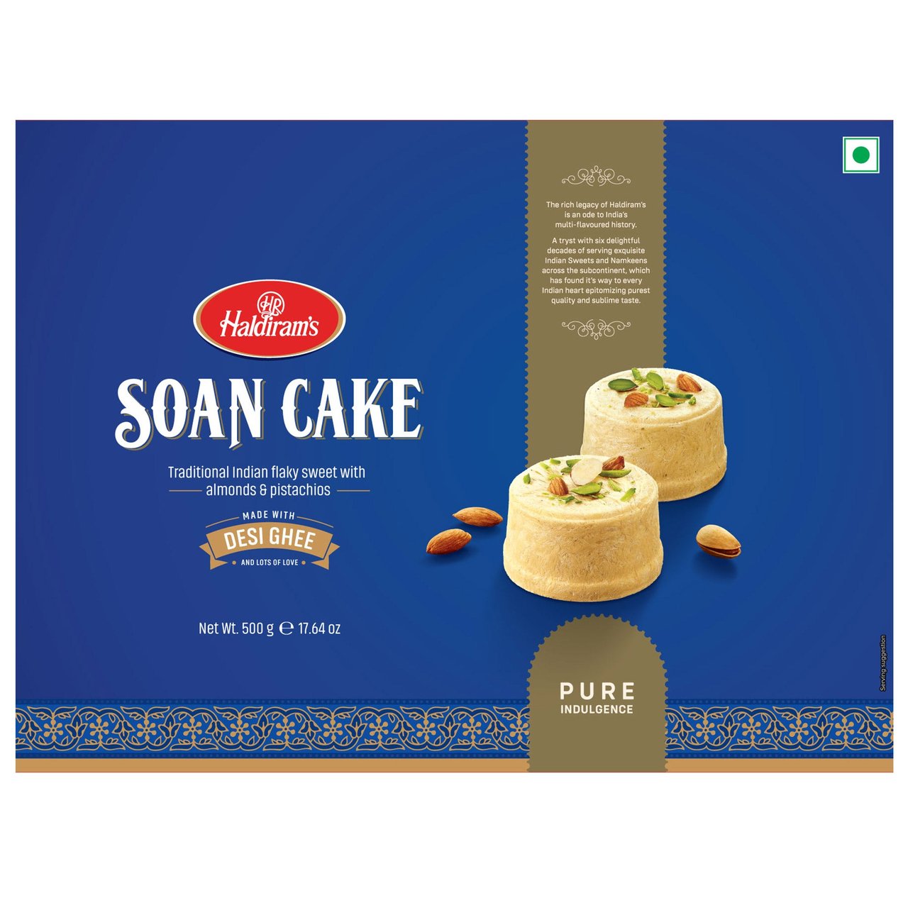 Haldiram's Soan Cake 2-Pack, 17.63 oz Each (2.20 lbs Total) - Image 1