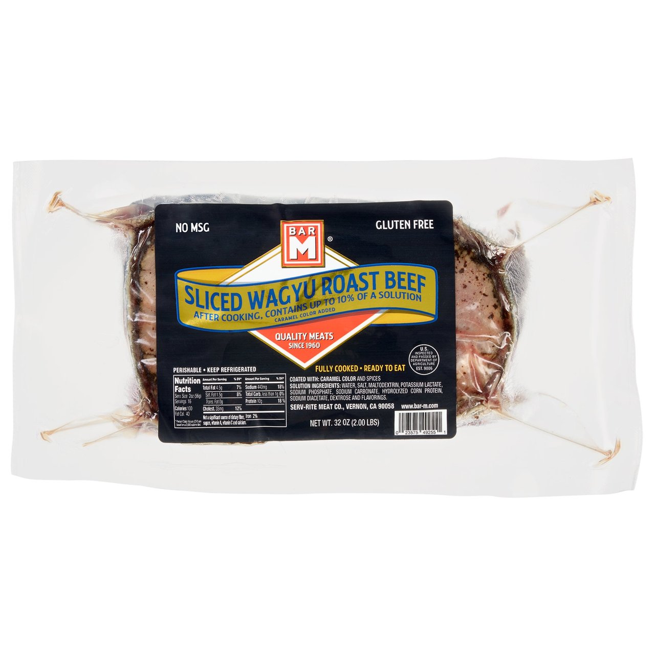 Bar M Wagyu Sliced Roast Beef 2 lbs - Image 1