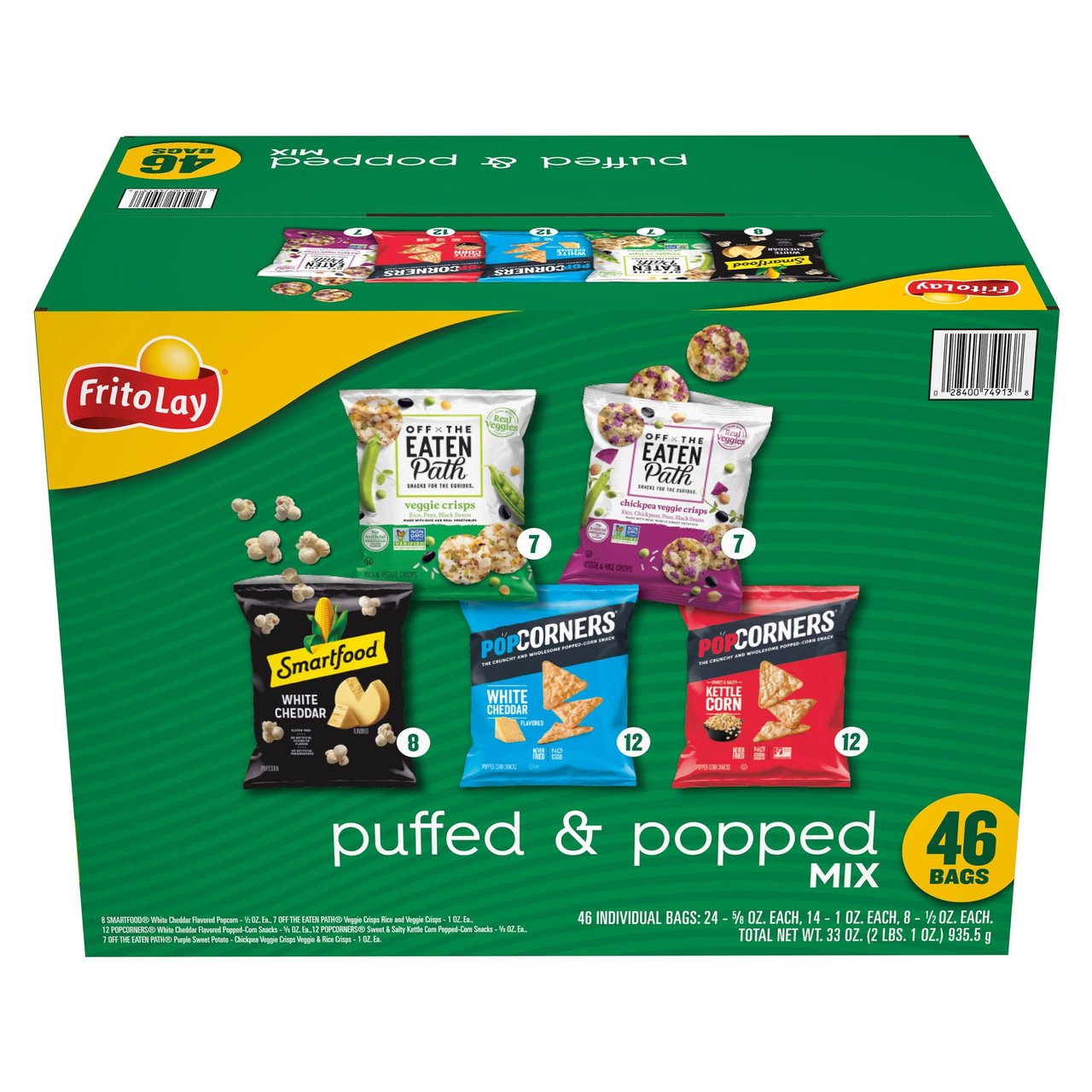 Frito-Lay Puffed & Popped Mix Variety Pack, 46 Count, 33 Ounces