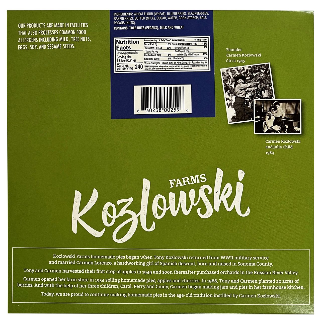 Kozlowski Farms Three Berry Pie 2.7 Pounds