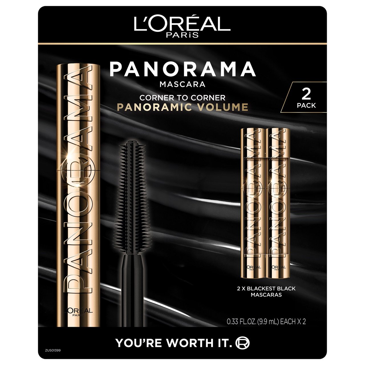 L'OREAL PARIS PANORAMA MASCARA 0.33 FL OZ, 2-PACK - Image 1