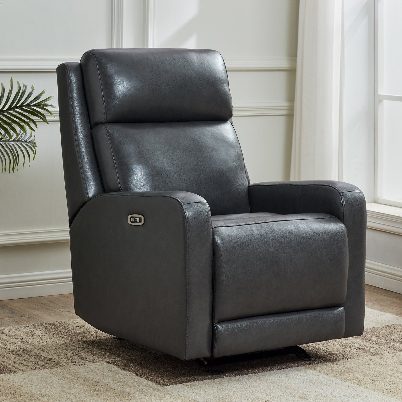 Synergy Home Arnie Leather Power Recliner - Image 1