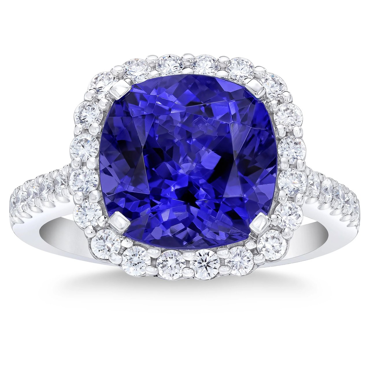 18kt White Gold VS2 I 0.57ctw Diamond and Tanzanite Ring - Image 1