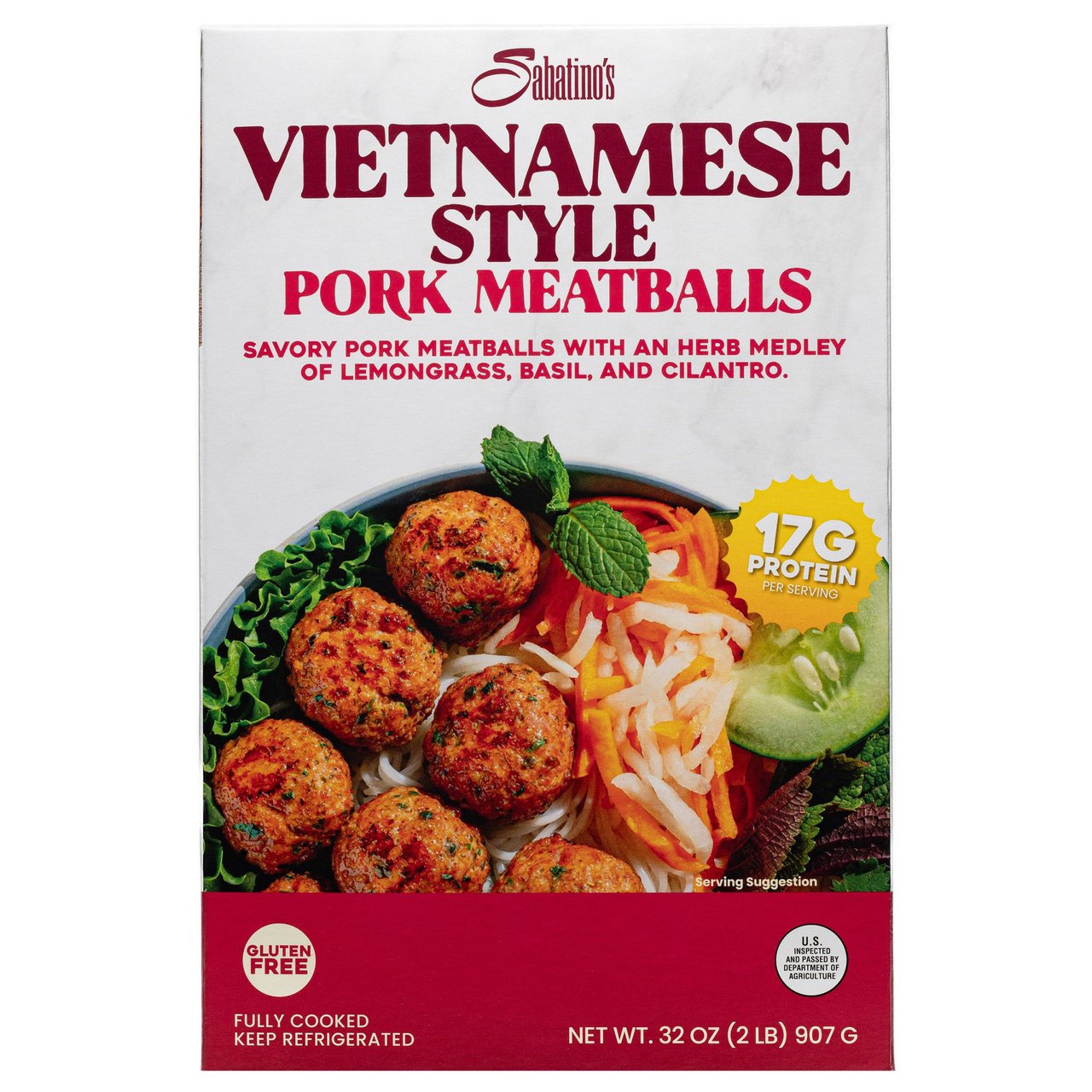 Sabatino's Vietnamese Style Pork Meatballs, 2 × 16 oz - Image 1