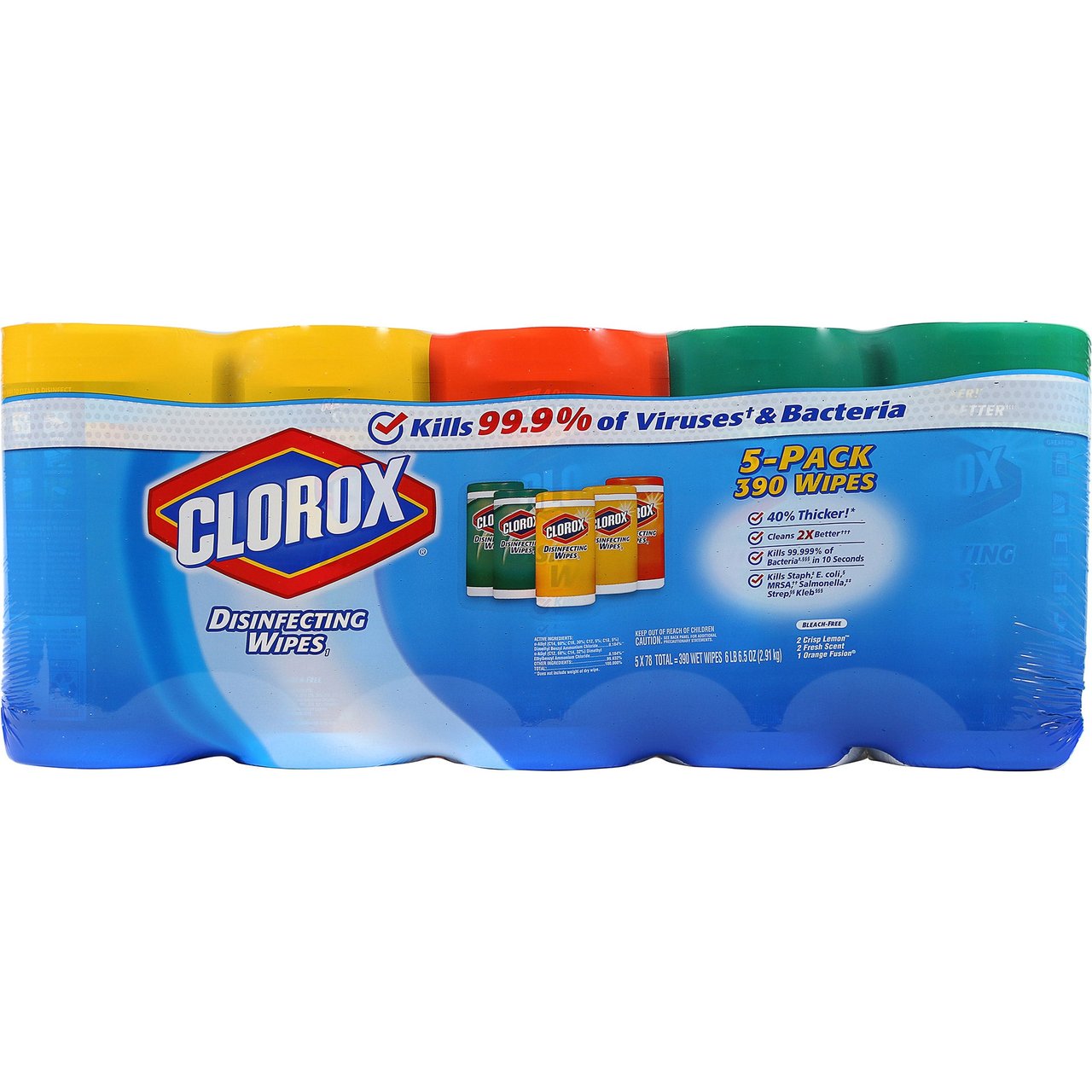 Clorox Disinfecting Wipes, 5-Pack, 78 Count (390 Total) - Image 1