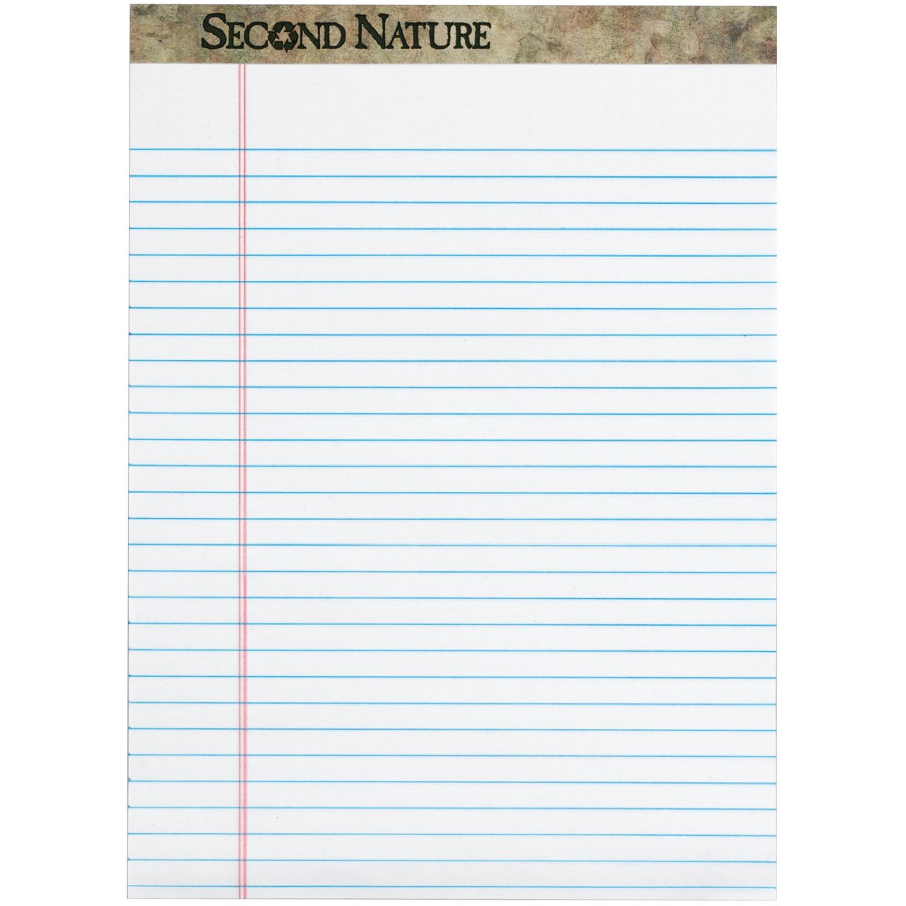 TOPS Second Nature Recycled Legal Pad, 8.5" x 11", White, 50 Sheets, 12-Pack