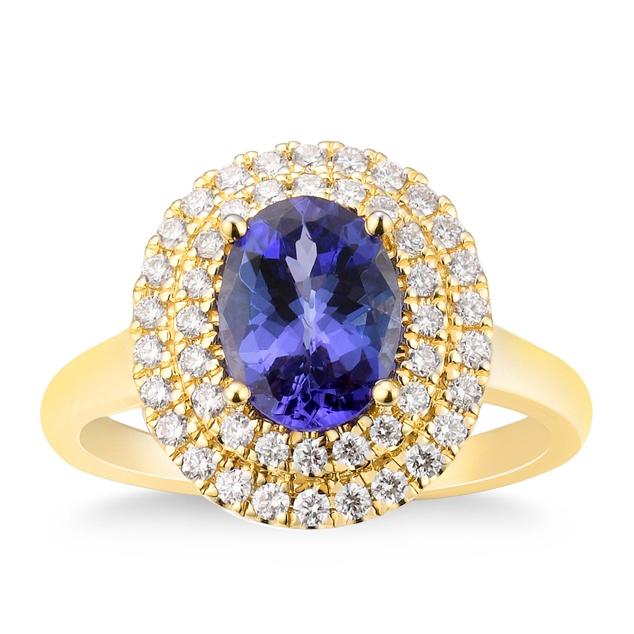 14KT Yellow Gold 0.37 CTW VS2 I Diamond and Tanzanite Ring - Image 1